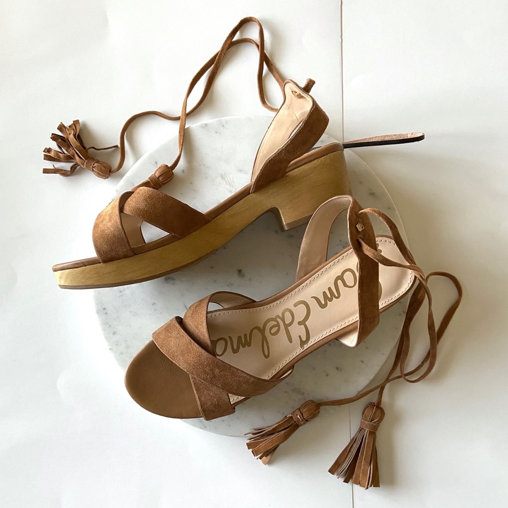 Sam Edelman Jenna Sandals Tassel Tie Sz 9.5